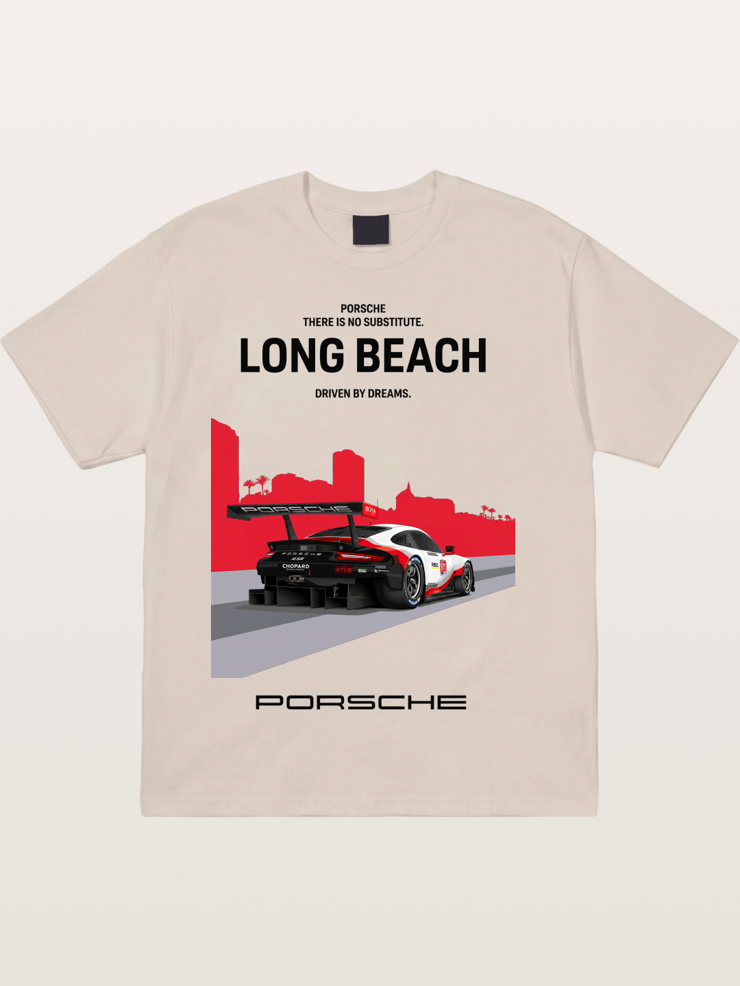 Long Beach Race Porsche Poster Cotton T-shirt
