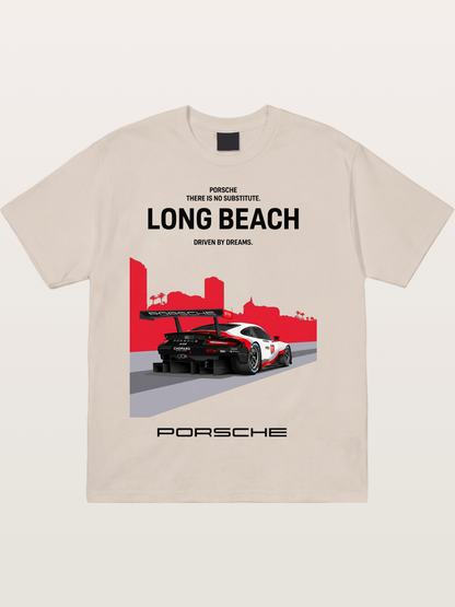 Long Beach Race Porsche Poster Cotton T-shirt