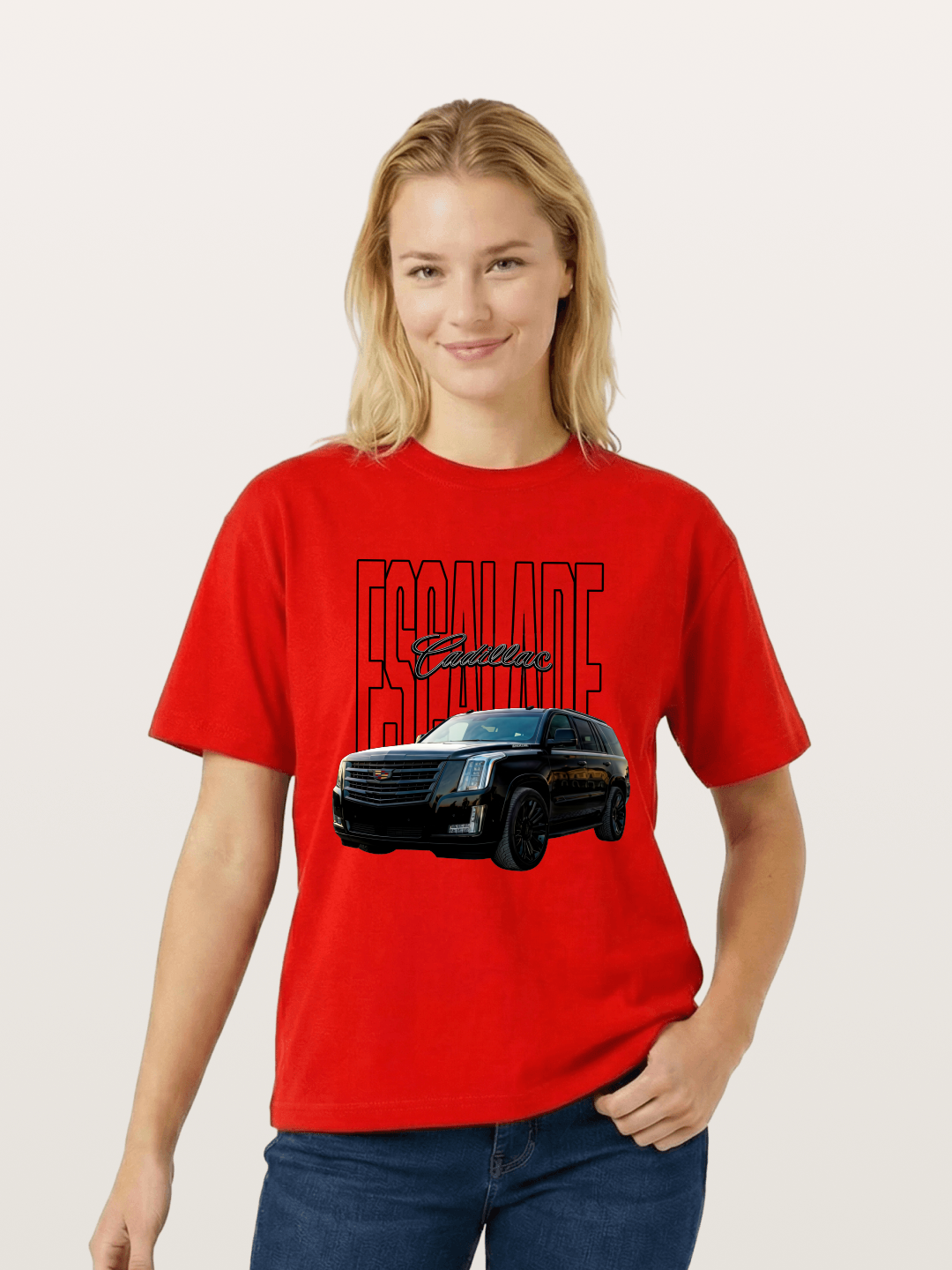 Cadillac SUV Modern Line Art Cotton T-shirt