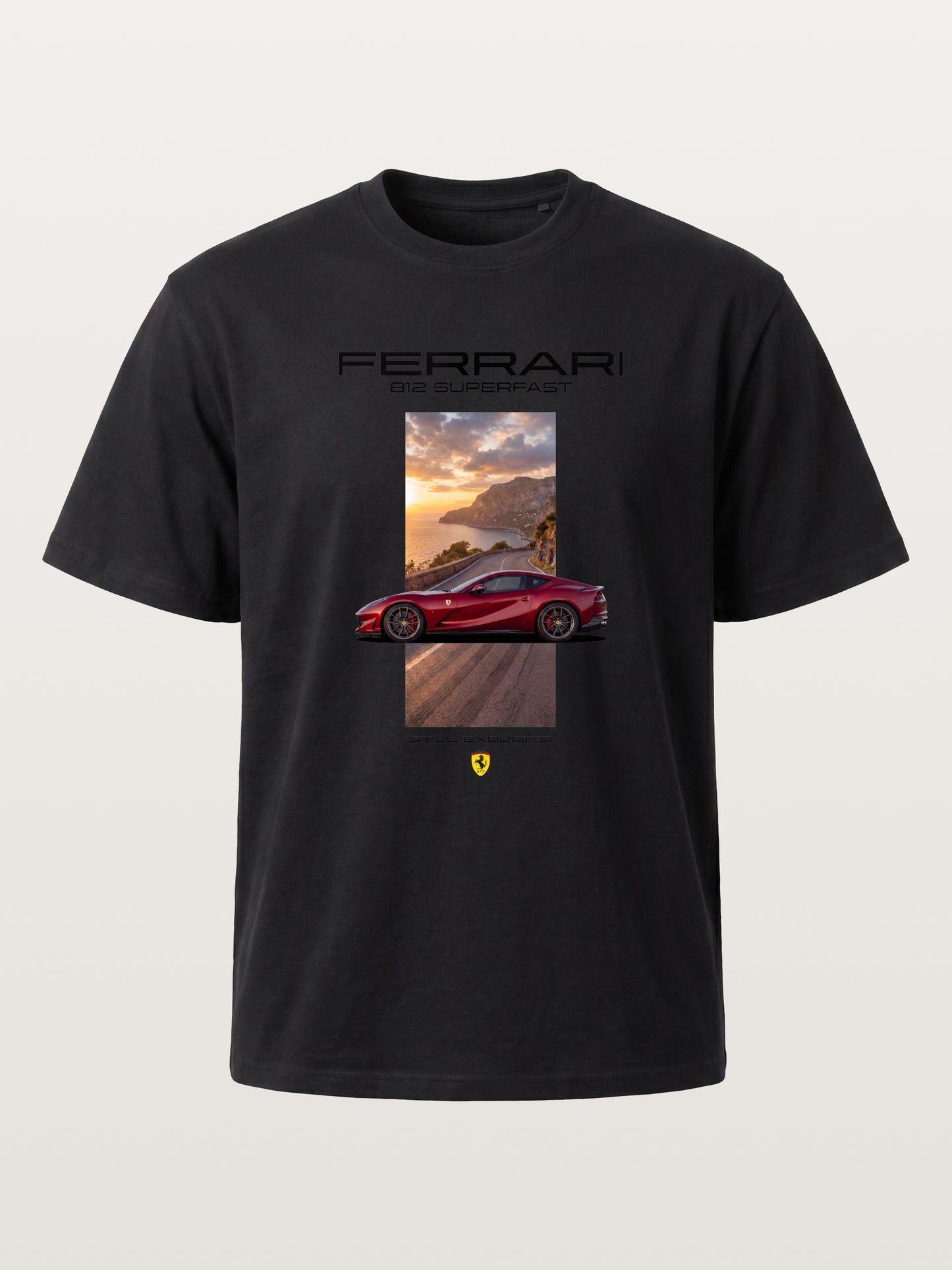 Ferrari 812 Tuscan Road Print Cotton T-shirt