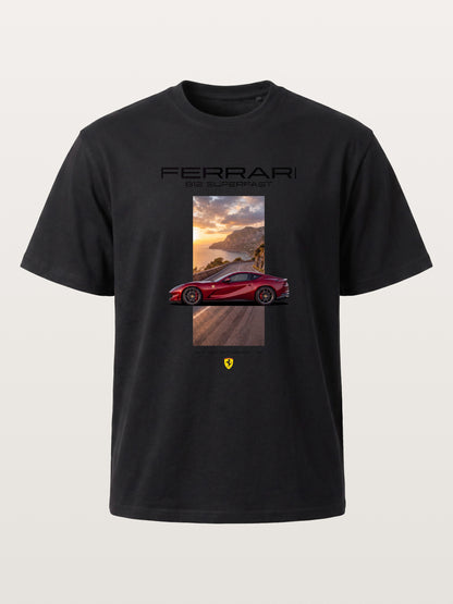 Ferrari 812 Tuscan Road Print Cotton T-shirt