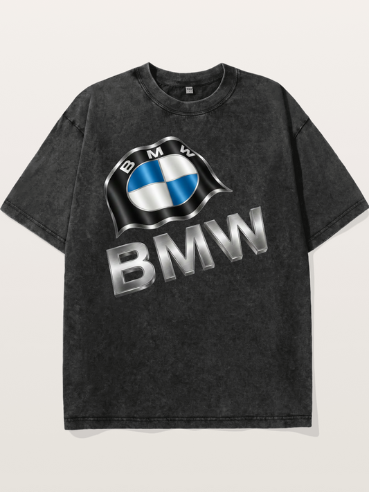 BMW Waving Flag Emblem Washed T-shirt