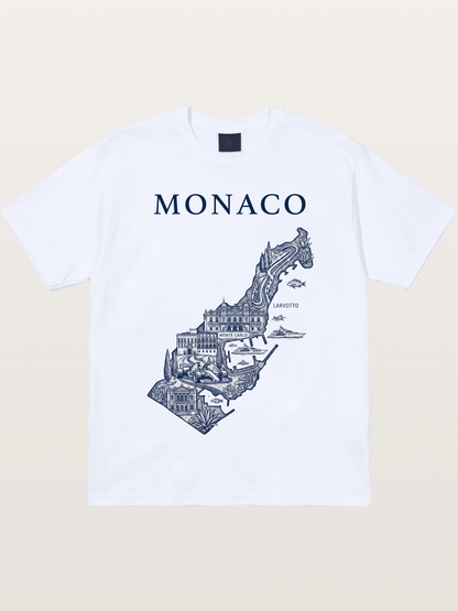 Monaco National Map Circuit Illustration Gildan T-shirt
