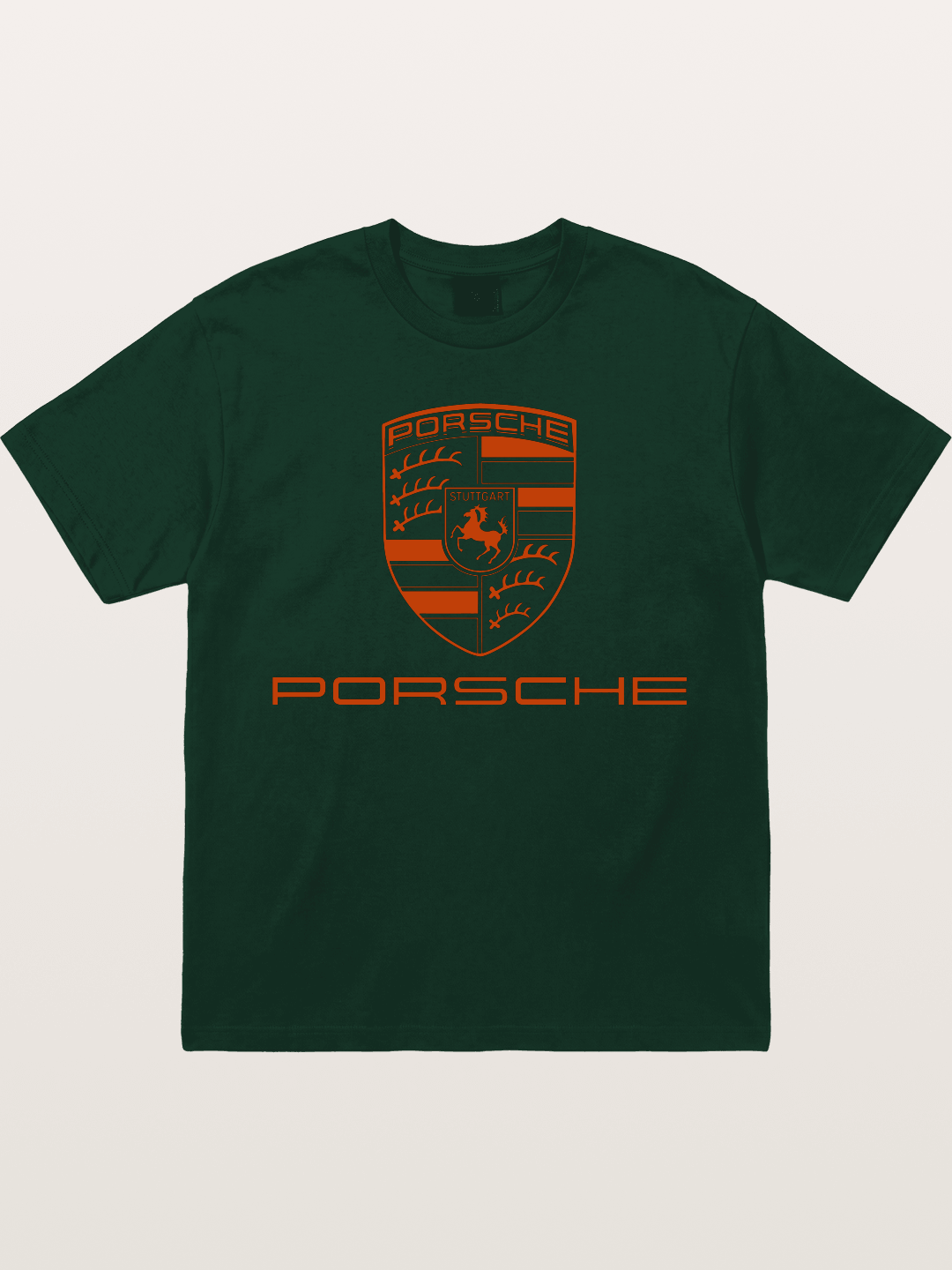 Porsche Crest Orange White Logo Gildan T-shirt