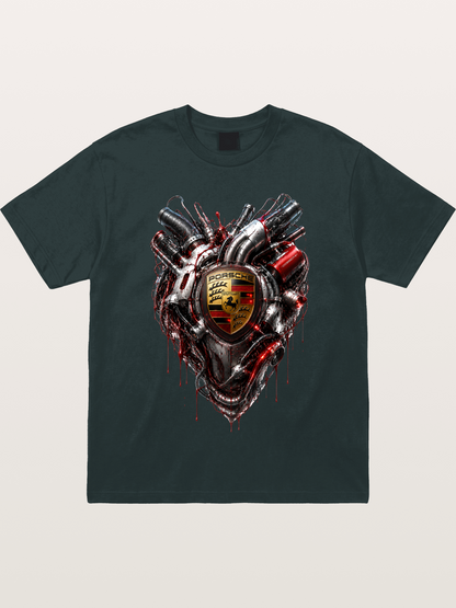 Porsche Mechanical Heart Art Gildan T-shirt