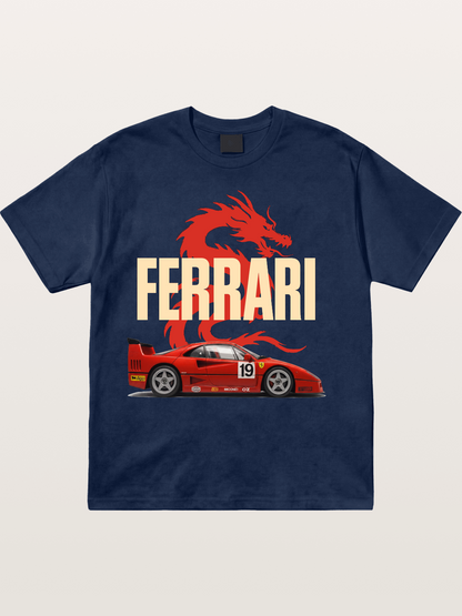 Ferrari F40 Red Dragon Theme Cotton T-shirt