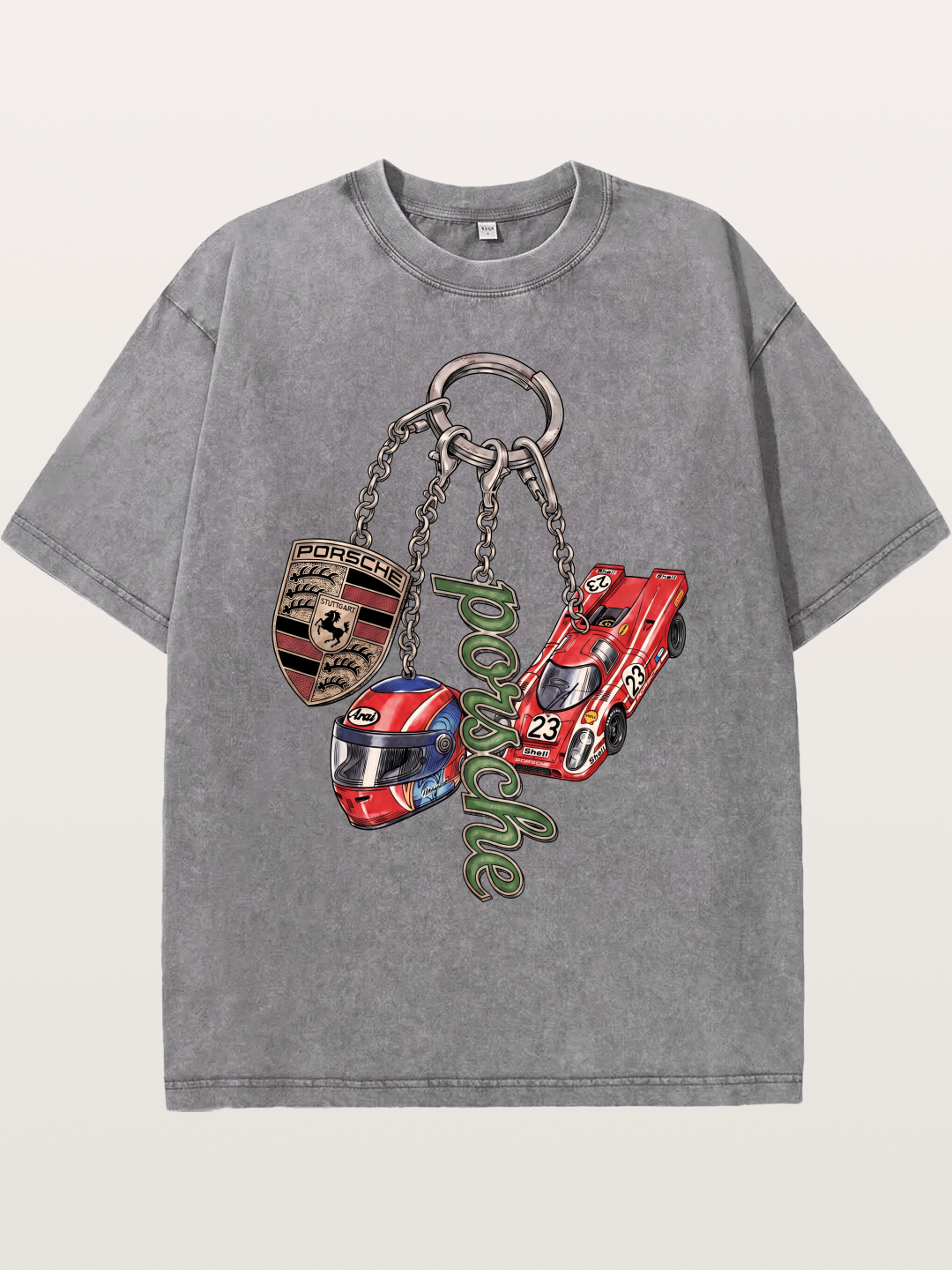 Porsche Vintage Race Charm Combo Washed T-shirt