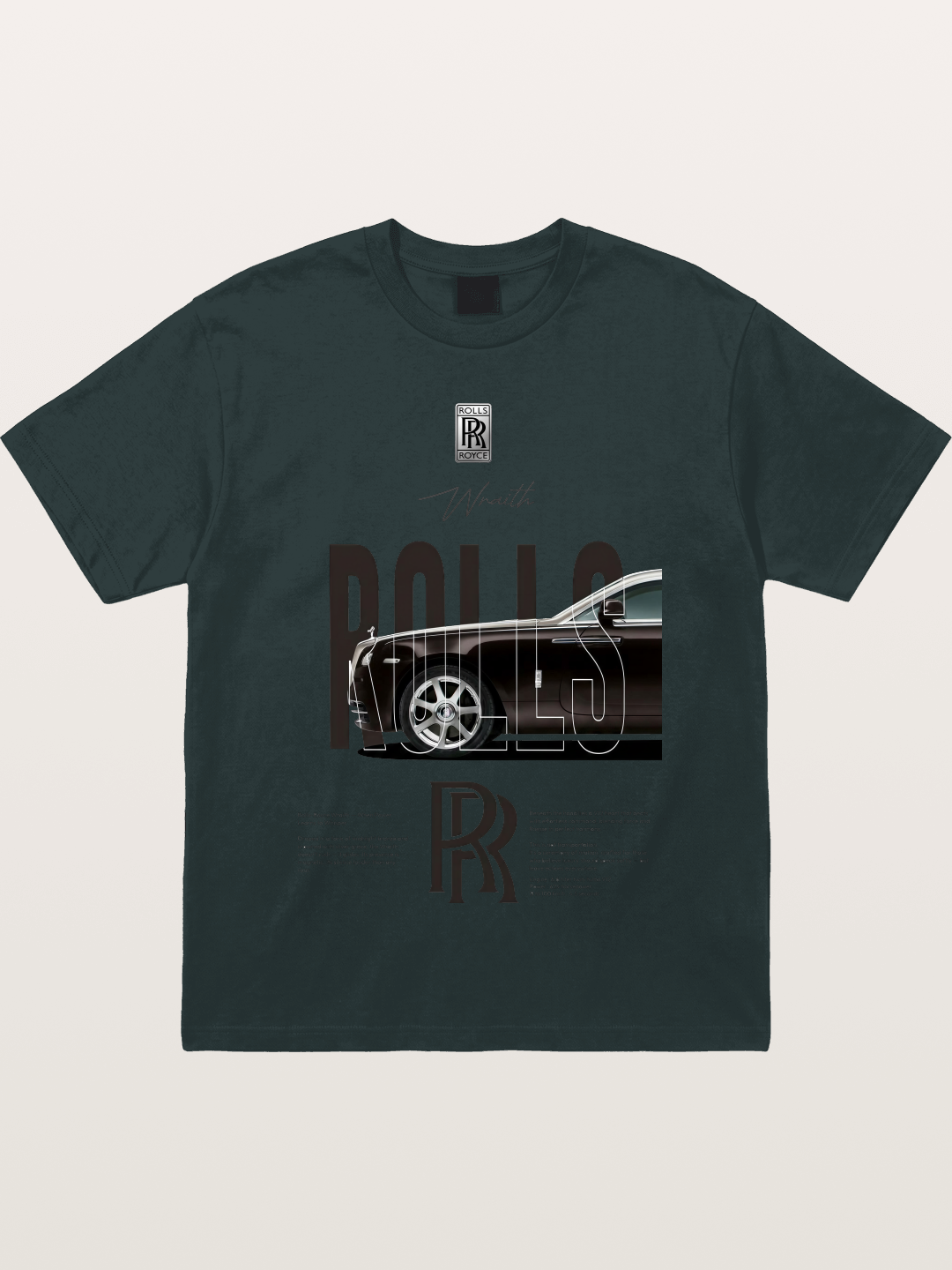 Rolls Royce Wraith Typography Gildan T-shirt