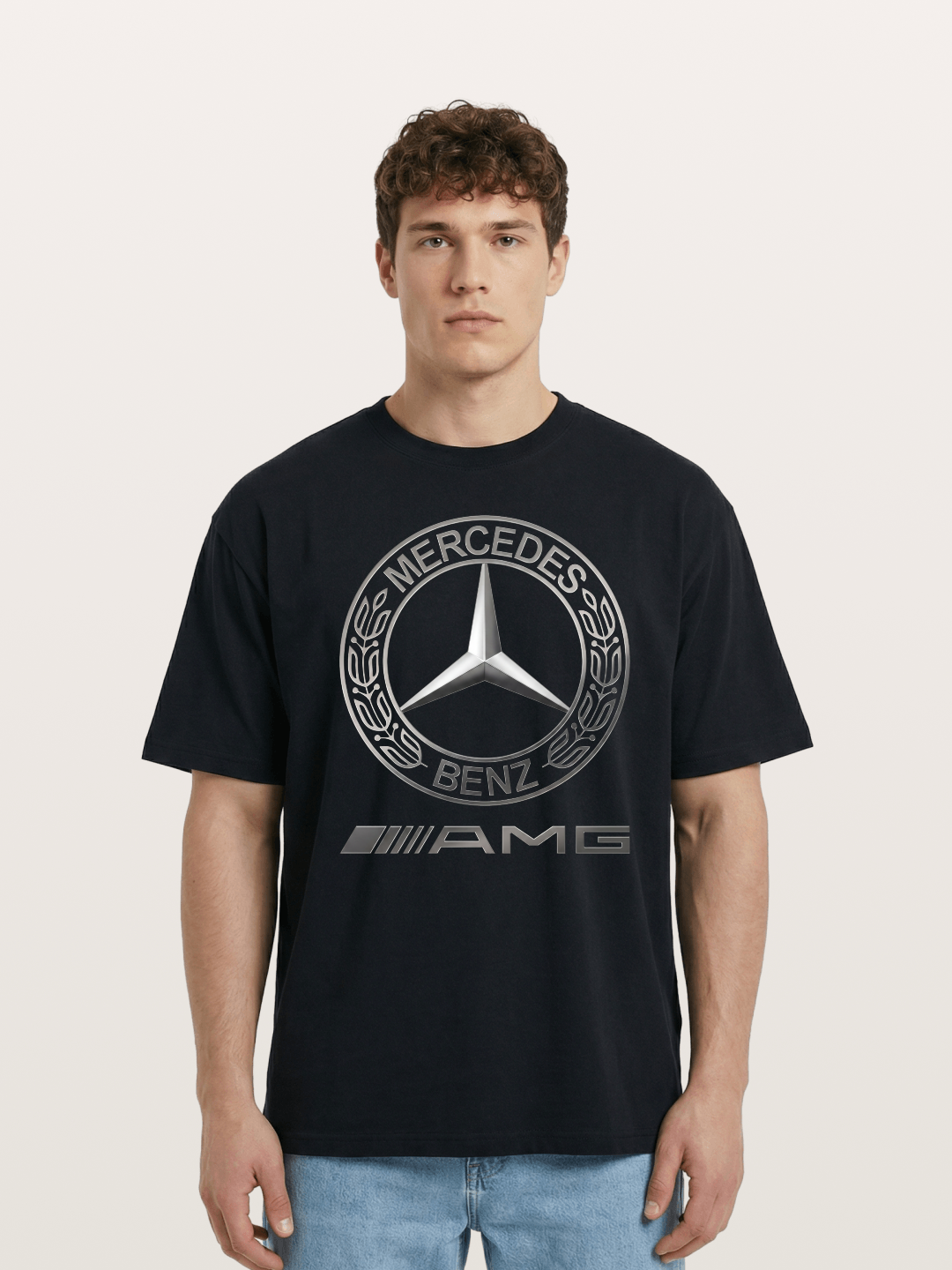 Benz AMG Emblem Art Cotton T-shirt