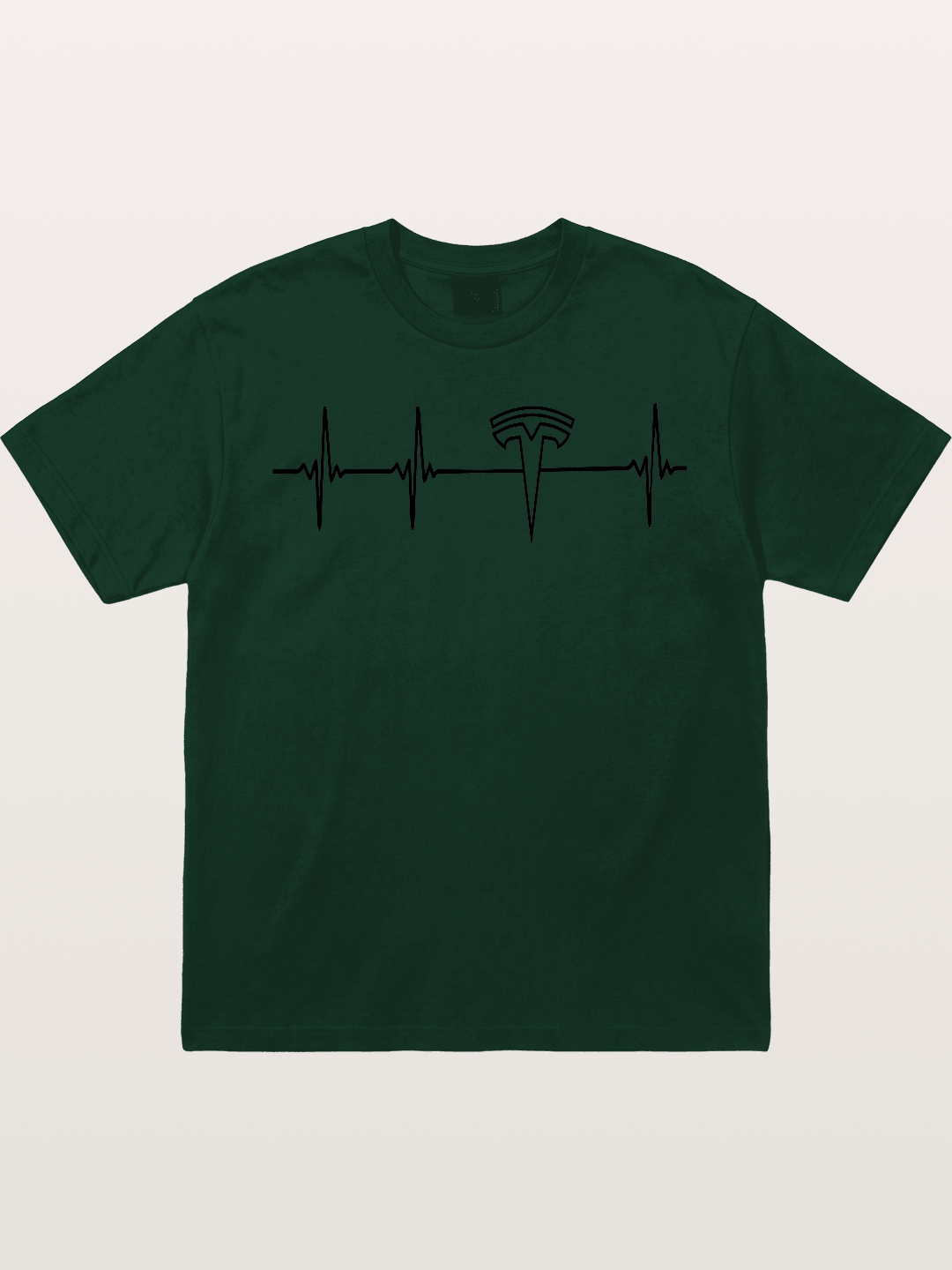 Tesla Logo Heartbeat Sticker Gildan T-shirt