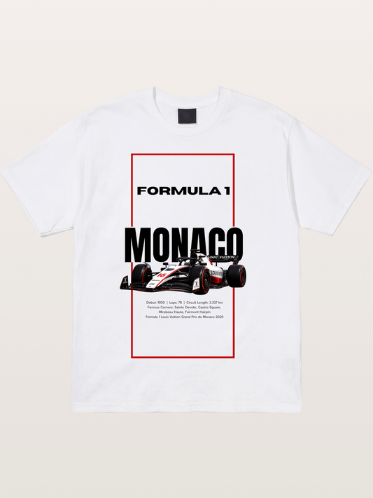 Monaco F1 Minimal Typography Cotton T-shirt