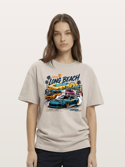 Long Beach Drift Racing Art Cotton T-shirt