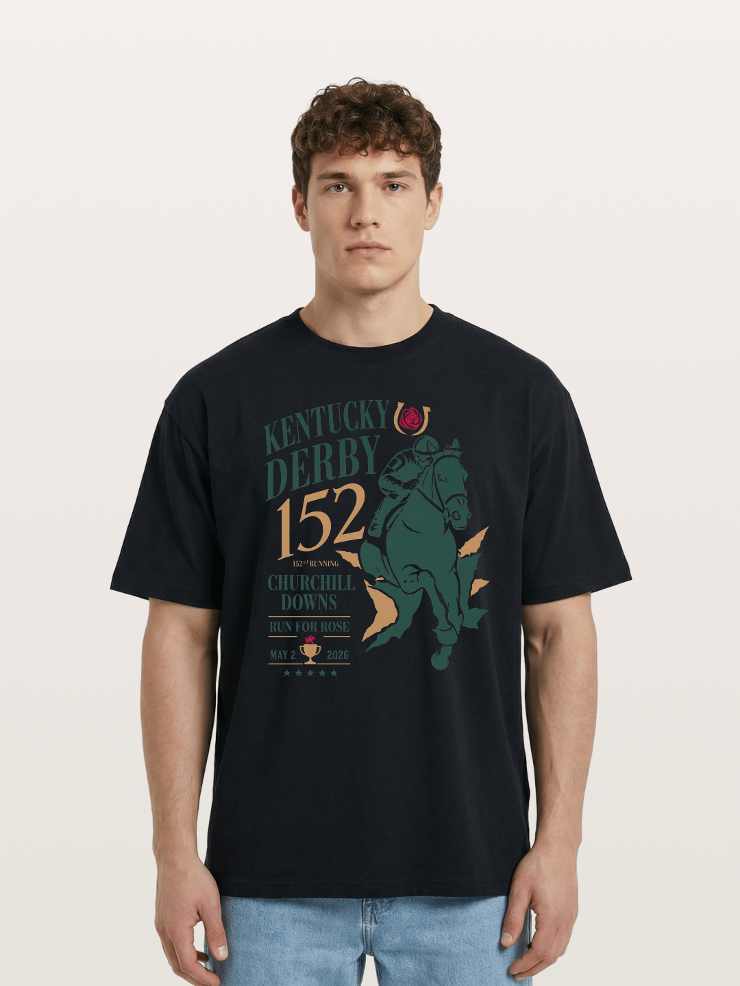 Churchill Downs Derby Silhouette Art Cotton T-shirt