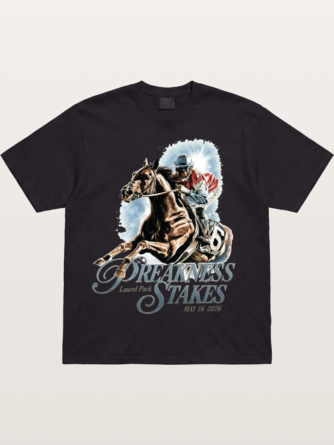 Preakness Stakes Jockey Poster Cotton T-shirt