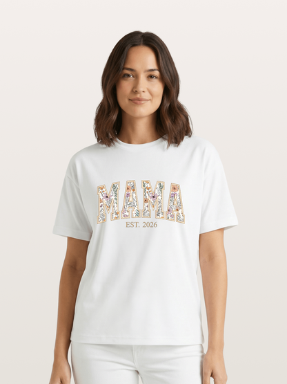 Floral Mama Est 2026 Design Gildan T-shirt