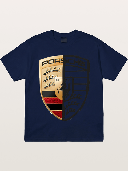 Porsche Half Sketch Half Real Gildan T-shirt