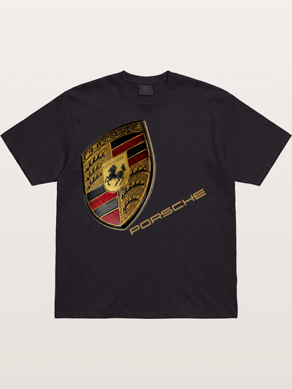 Porsche Classic Emblem Art Cotton T-shirt