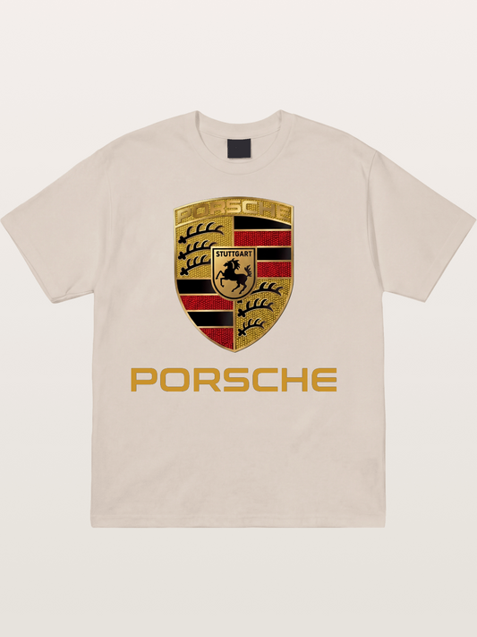 Porsche Golden Emblem Cotton T-shirt