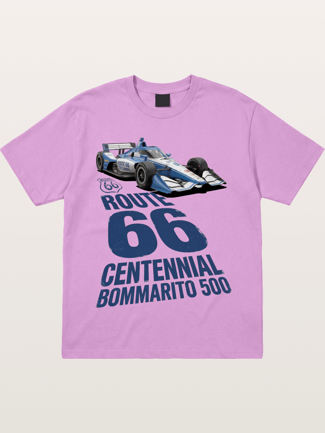 Blue IndyCar Route66 Print Gildan T-shirt