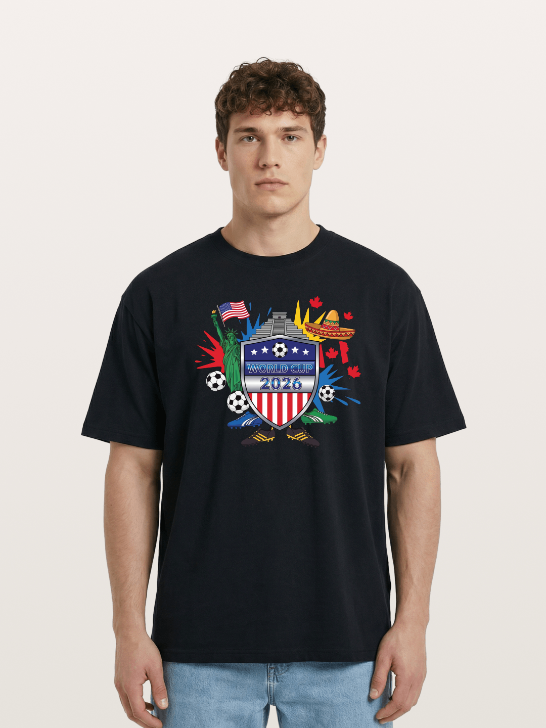 USA Mexico Canada WC Shield Cotton T-shirt