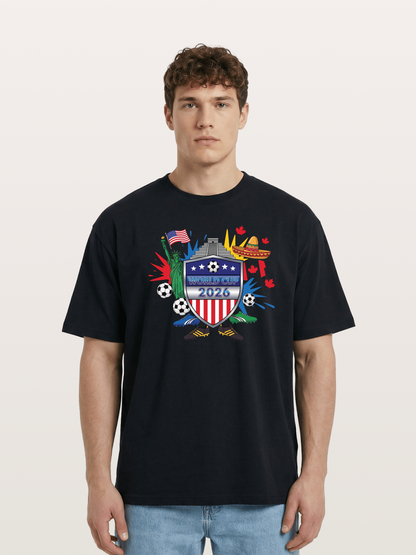 USA Mexico Canada WC Shield Cotton T-shirt