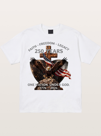 American Eagle Cross Faith Freedom Cotton T-shirt