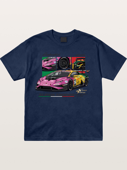 Lamborghini Huracan Pink Yellow Livery Cotton T-shirt