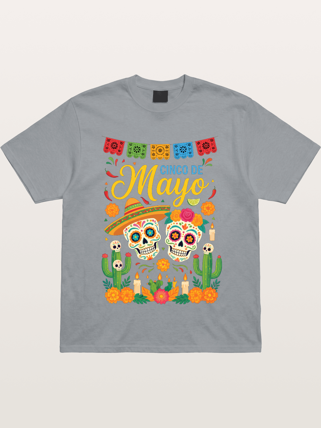 Cinco de Mayo Sugar Skull Fiesta Gildan T-shirt