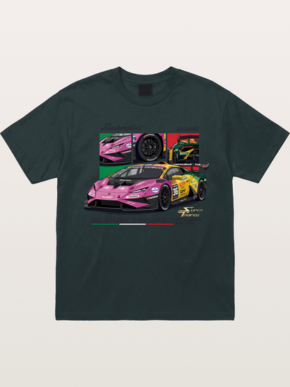 Lamborghini Huracan Pink Yellow Livery Gildan T-shirt