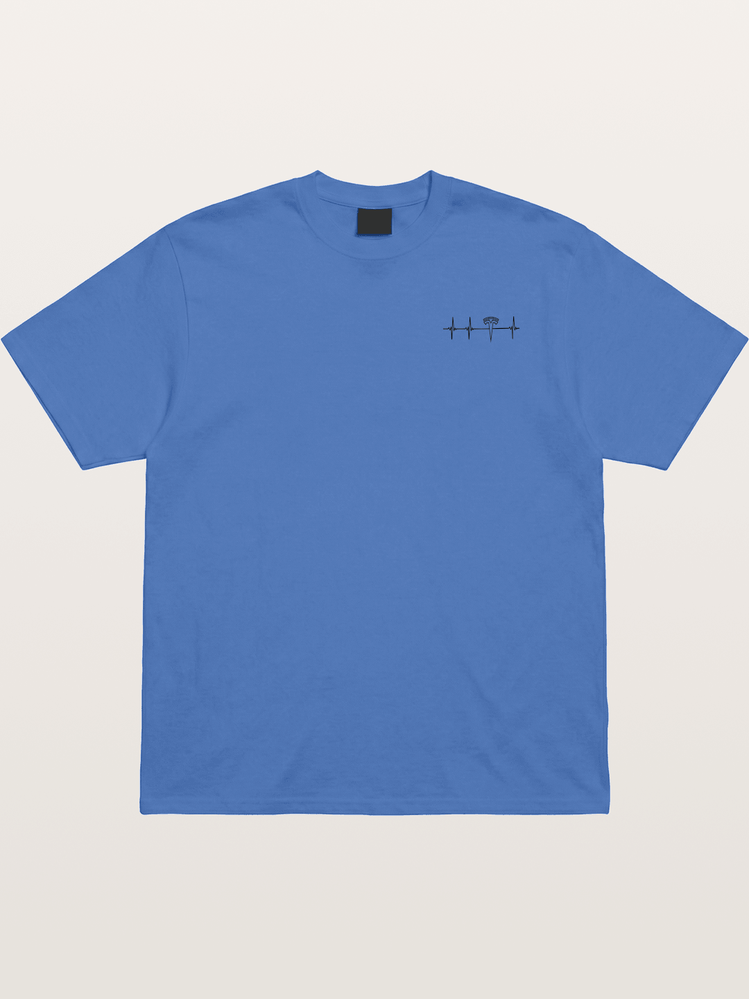 Tesla Logo Heartbeat Sticker Gildan T-shirt