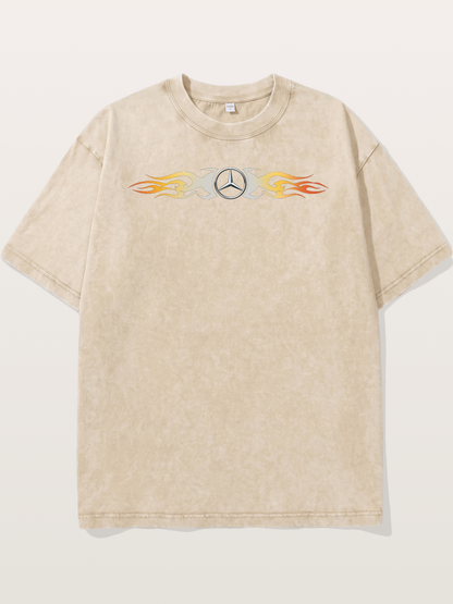 Mercedes Star Flame Stripe Washed T-shirt