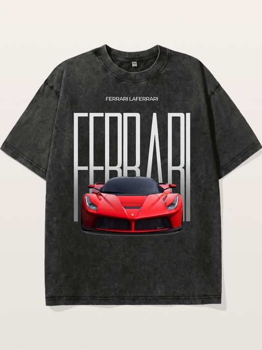 Red Ferrari LaFerrari Hypercar Washed T-shirt