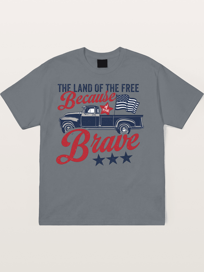 Land of the Free Vintage American Truck Cotton T-shirt