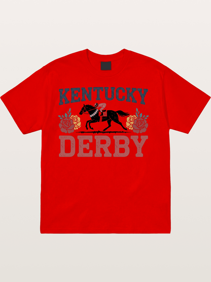 Kentucky Derby Rose Horse Poster Cotton T-shirt