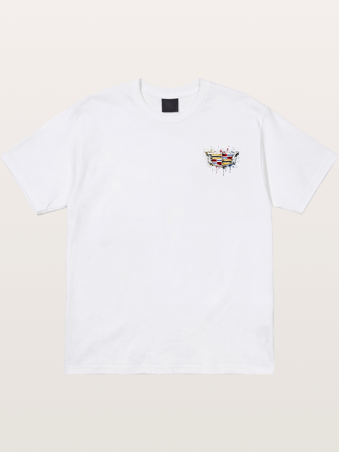 Cadillac Watercolor Logo Print Cotton T-shirt