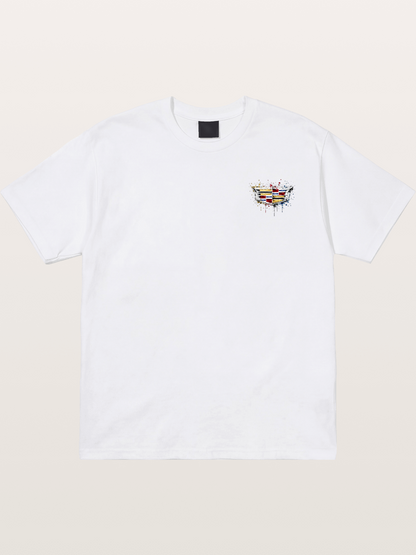 Cadillac Watercolor Logo Print Cotton T-shirt