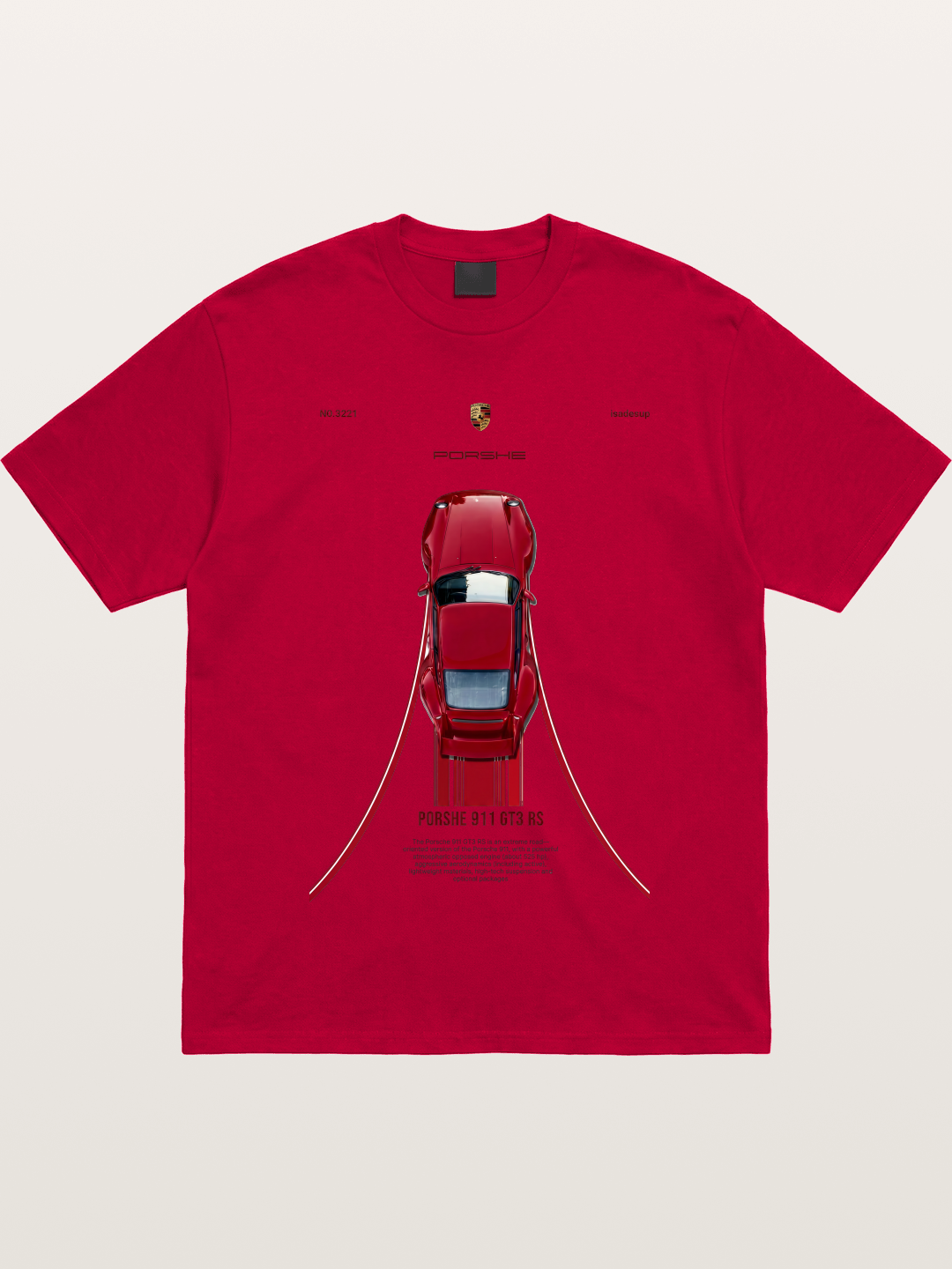 Porsche 911 GT3 RS Top View Gildan T-shirt