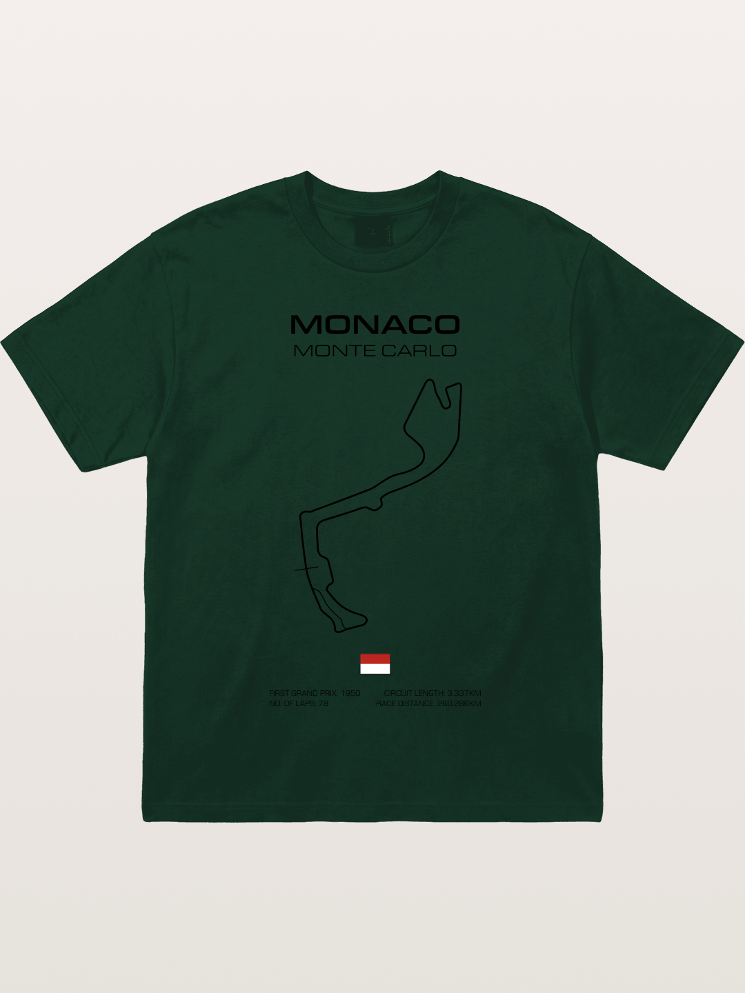 Monaco Circuit Minimal Line With Flag Gildan T-shirt