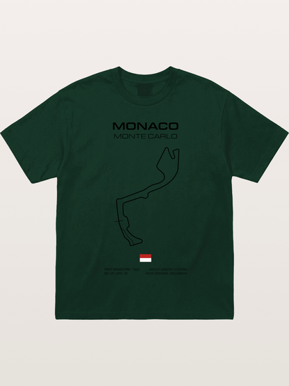 Monaco Circuit Minimal Line With Flag Gildan T-shirt