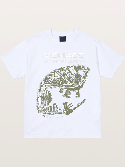 Monaco Grand Prix Vintage City Circuit Map Gildan T-shirt