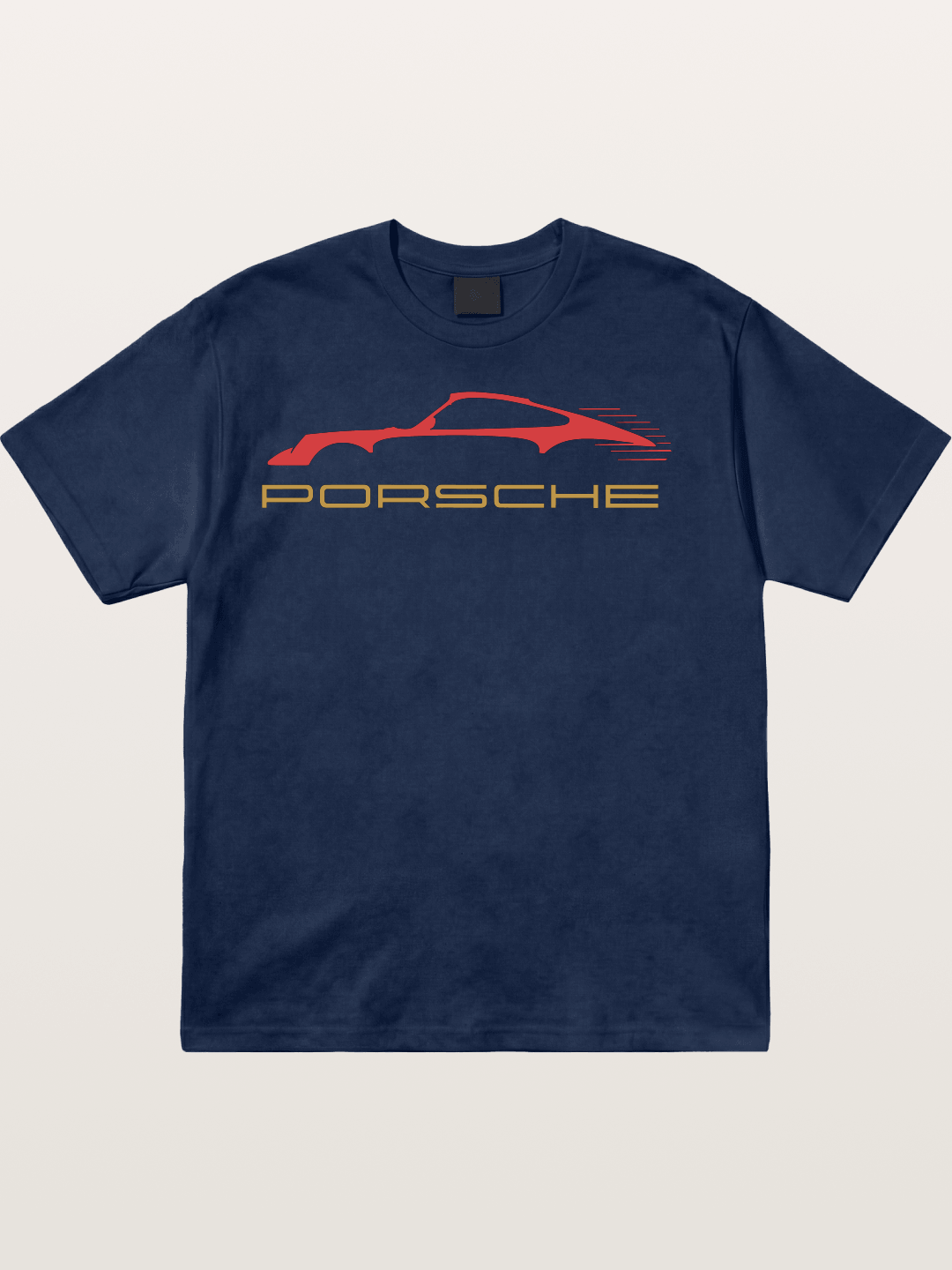 Porsche Red Sports Car Silhouette Cotton T-shirt