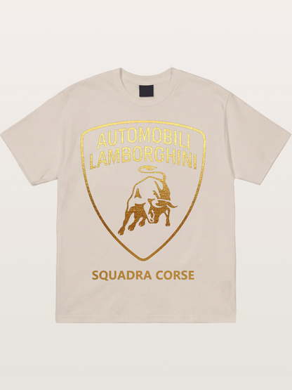 Lamborghini Squadra Corse Gold Shield Cotton T-shirt