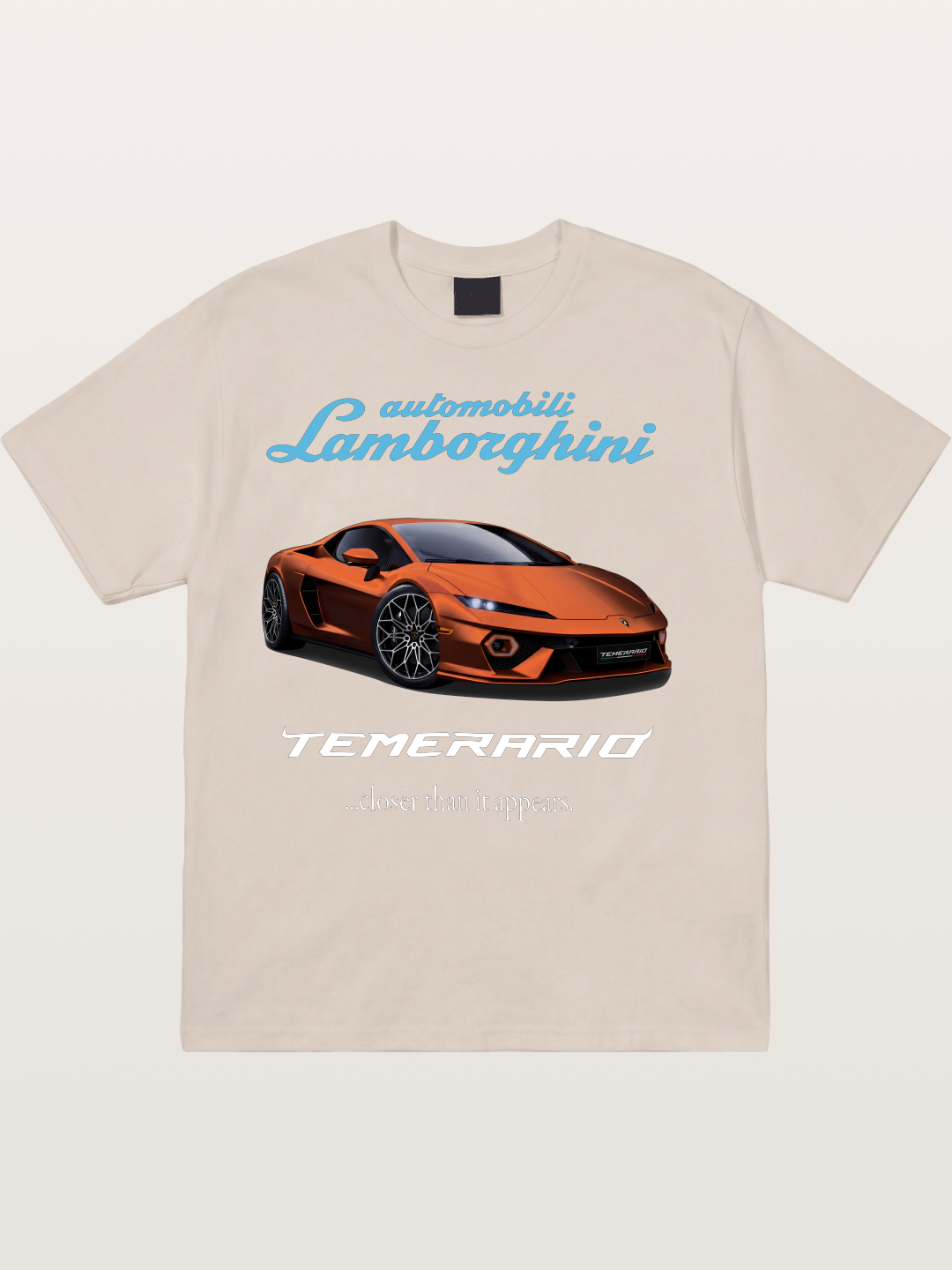 Lamborghini Temerario Orange Sports Car Cotton T-shirt