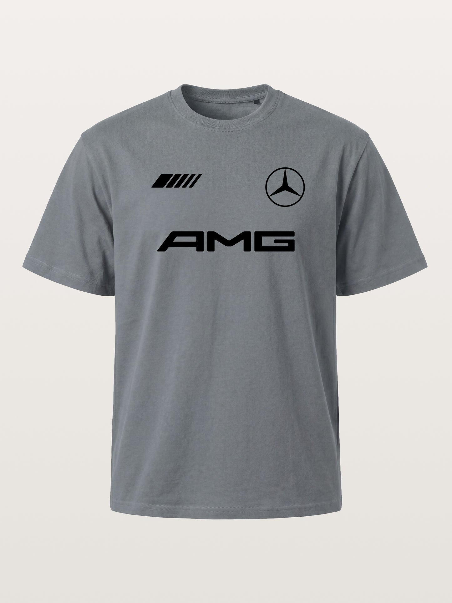 Bold Black AMG With Three Strip Mark Cotton T-shirt