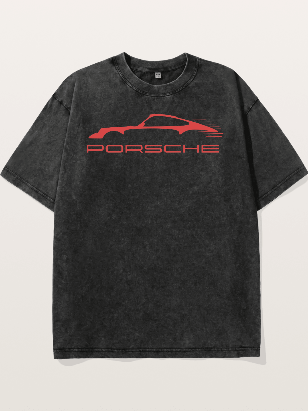 Red Porsche Silhouette Art Washed T-shirt