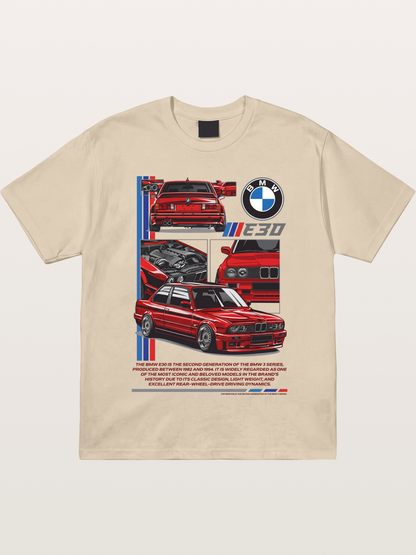 BMW E30 Multi Angle Collage Gildan T-shirt