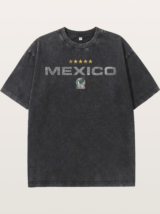 Mexico Football Retro Logo Washed T-shirt
