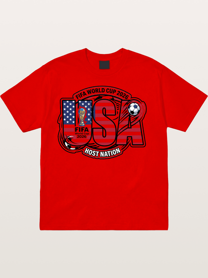 USA 2026 World Cup Typography Cotton T-shirt