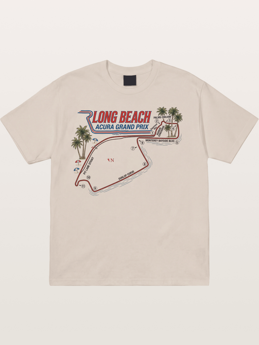 Long Beach Race Track Art Cotton T-shirt