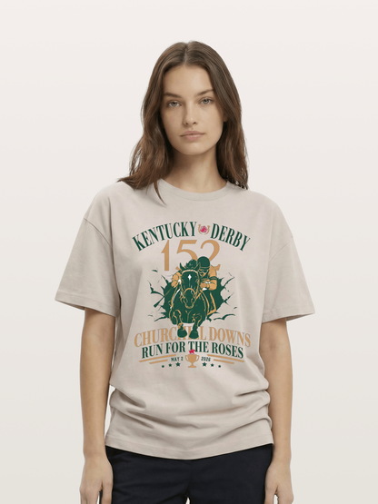 152nd Kentucky Derby Vintage Print Cotton T-shirt